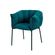 2 Kit 2 Cadeiras Joy Rivatti 63 cm -Largura- Estofado em Tecido Azul Entardecer e Base em Aco Preto